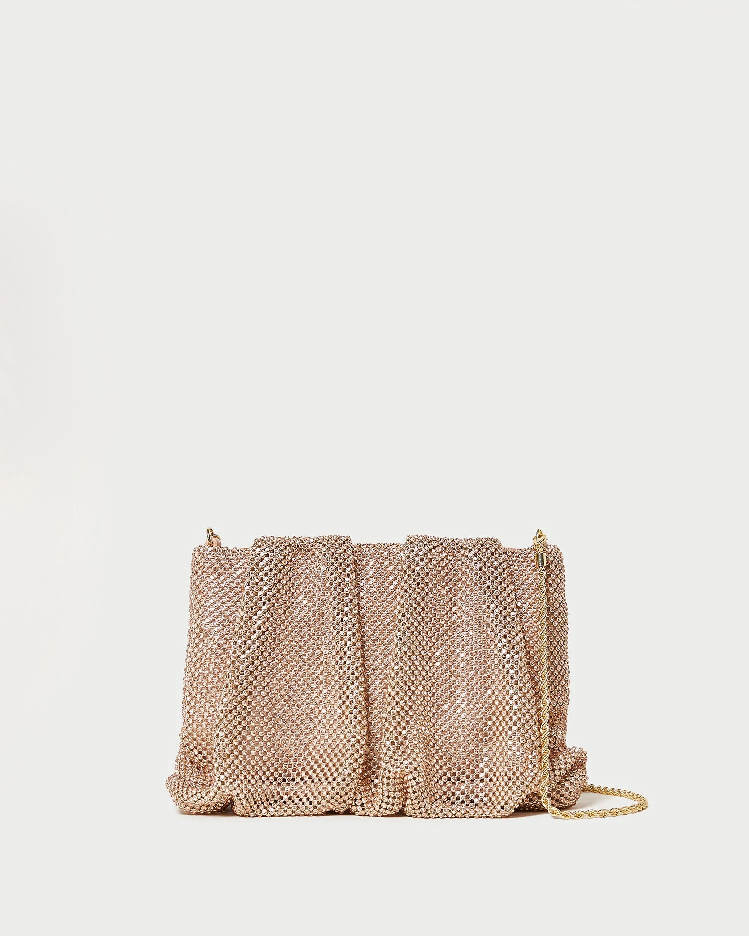 Loeffler Randall Ember Peach Diamanté Gathered Clutch 3 Loeffler Randall Ember Peach Diamanté Gathered Clutch