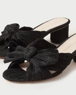 Loeffler Randall Emilia Black Pleated Bow Heel 9 Loeffler Randall Emilia Black Pleated Bow Heel -Loeffler Randall EMILIA PLFA BLACK 3 1