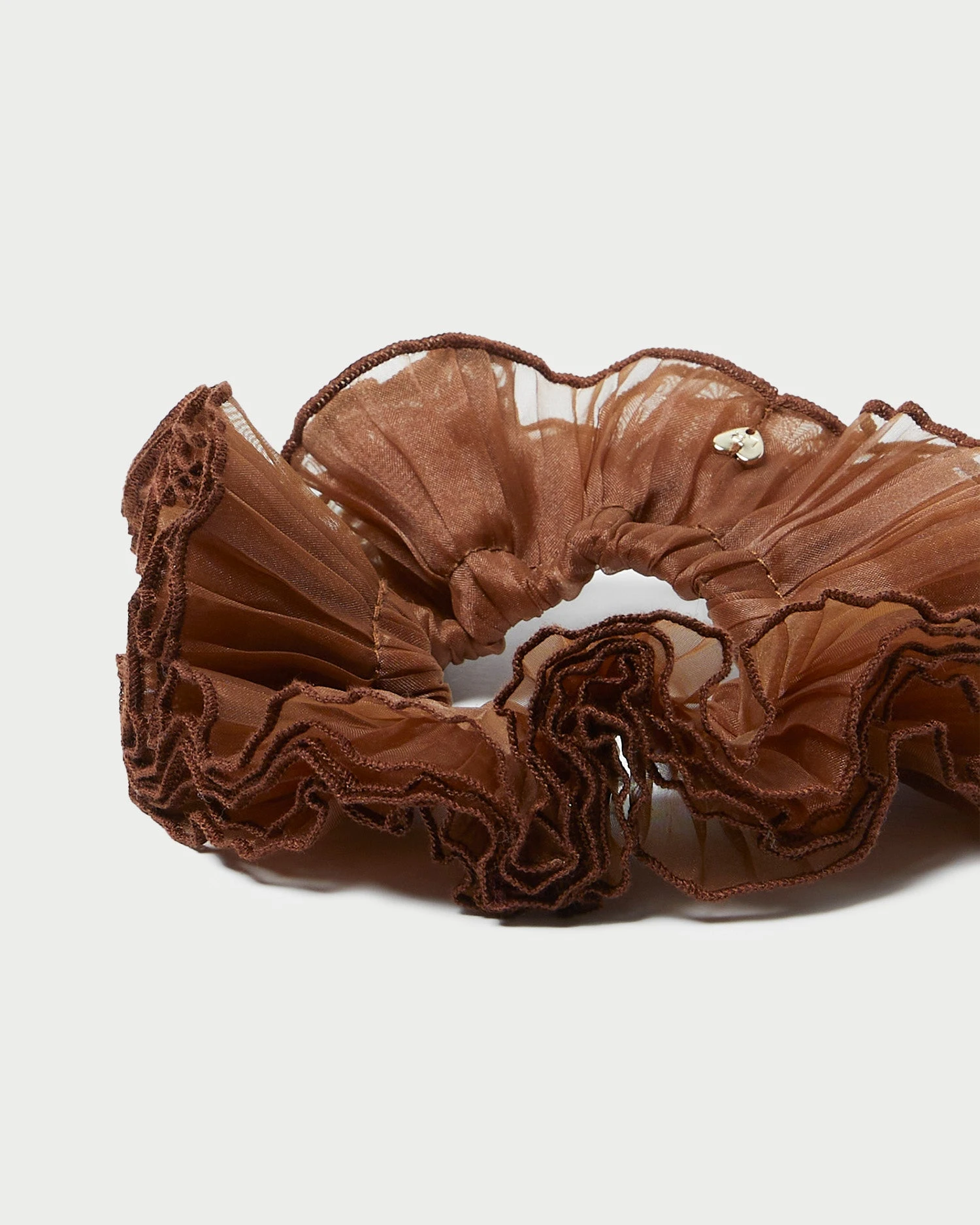Loeffler Randall Emmy Brown Pleated Layer Scrunchie 4 Loeffler Randall Emmy Brown Pleated Layer Scrunchie - Image 2