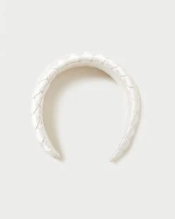 Loeffler Randall Everly Cream Puffy Woven Headband