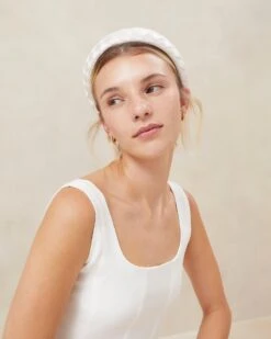 Loeffler Randall Everly Cream Puffy Woven Headband 7 Loeffler Randall Everly Cream Puffy Woven Headband -Loeffler Randall EVERLY SATN CREAM 3