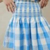 Loeffler Randall Gilles Blue Gingham Smocked Skirt 2 Loeffler Randall Gilles Blue Gingham Smocked Skirt -Loeffler Randall GILLES CRE BLUGI 2 1