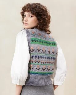 Loeffler Randall Heather Grey Floral Intarsia Vest -Loeffler Randall HEATHER WOI GRFSI 054copy