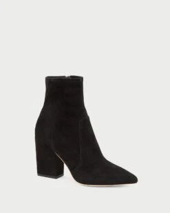 Loeffler Randall Isla Black Suede Slim Ankle Bootie