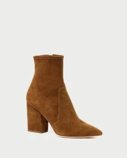 Loeffler Randall Isla Cacao Suede Slim Ankle Bootie