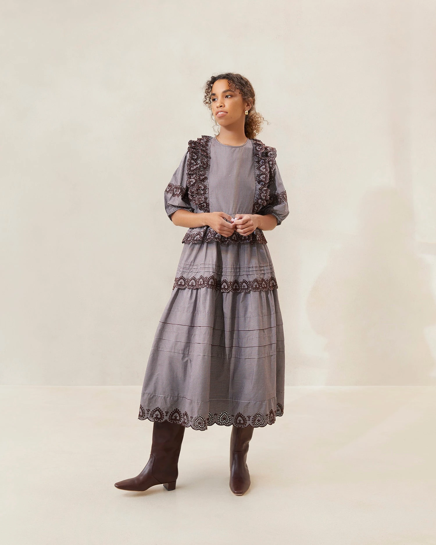 Loeffler Randall Ivee Plaid Heart Broderie Dress 3 Loeffler Randall Ivee Plaid Heart Broderie Dress