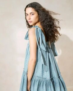 Loeffler Randall Janie Green Gingham Ruffle-Hem Dress -Loeffler Randall JANIE CTN MGRGI 091copy c219c9bf 7bc3 40b6 baa0 92b0b046c482