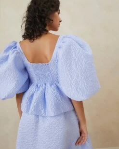 Loeffler Randall Jessalyn Blue Quilted Top 7 Loeffler Randall Jessalyn Blue Quilted Top -Loeffler Randall JESSALYN POLY BLUE 3