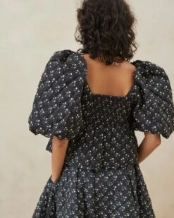 Loeffler Randall Jessalyn Black Floral Quilted Top -Loeffler Randall JESSALYN QCTN BLACKDITSYFLORAL 3