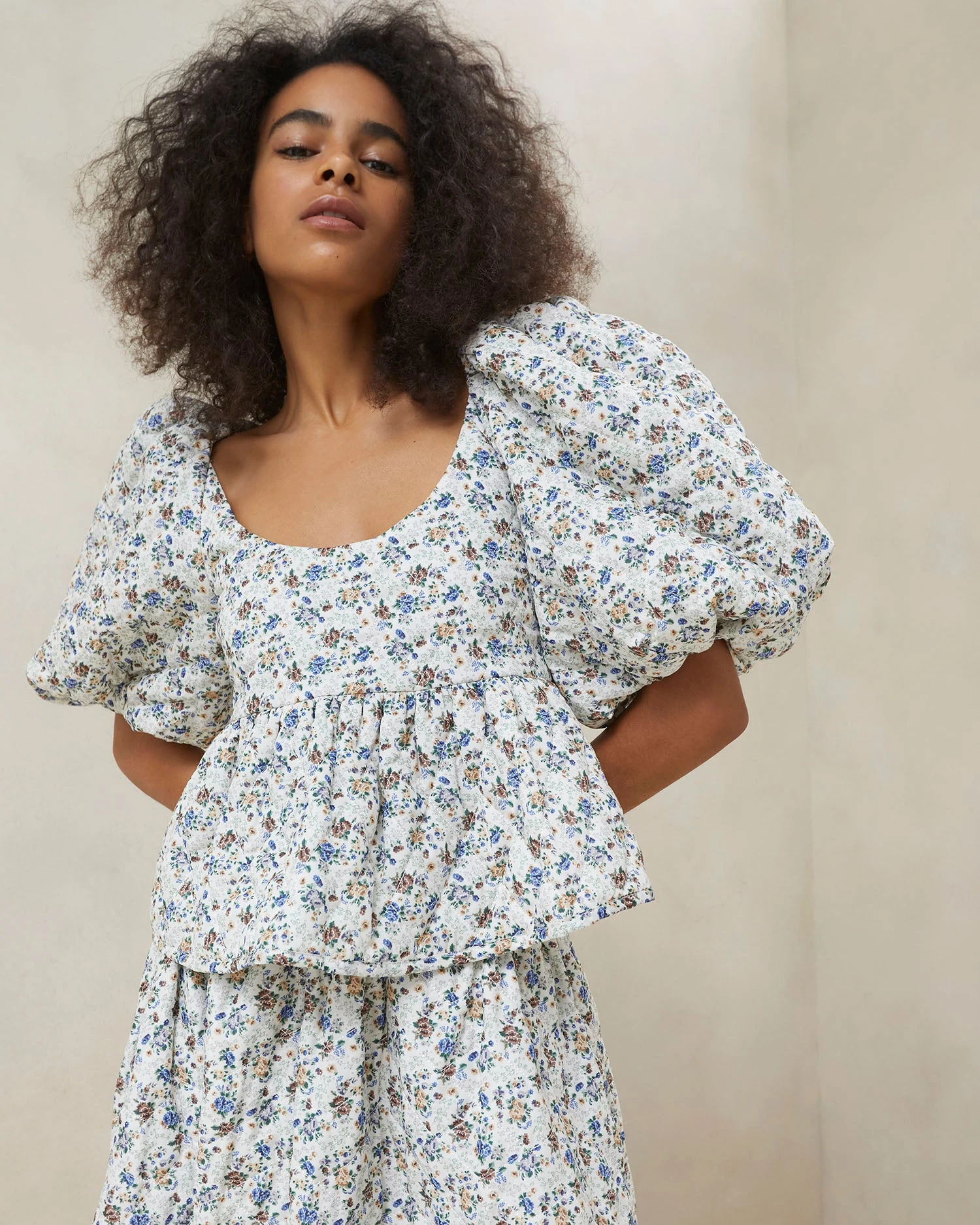 Loeffler Randall Jessalyn Cream Floral Quilted Top 3 Loeffler Randall Jessalyn Cream Floral Quilted Top