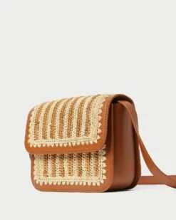 Loeffler Randall Kenton Natural/Brown Crocheted Crossbody 8 Loeffler Randall Kenton Natural/Brown Crocheted Crossbody -Loeffler Randall KENTON RL NATBC 2