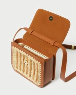 Loeffler Randall Kenton Natural/Brown Crocheted Crossbody 9 Loeffler Randall Kenton Natural/Brown Crocheted Crossbody -Loeffler Randall KENTON RL NATBC 3