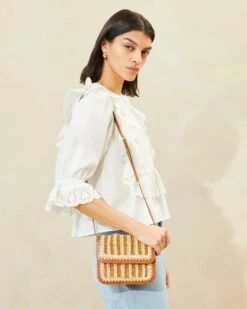 Loeffler Randall Kenton Natural/Brown Crocheted Crossbody 11 Loeffler Randall Kenton Natural/Brown Crocheted Crossbody -Loeffler Randall KENTON RL NAWHN 026copy