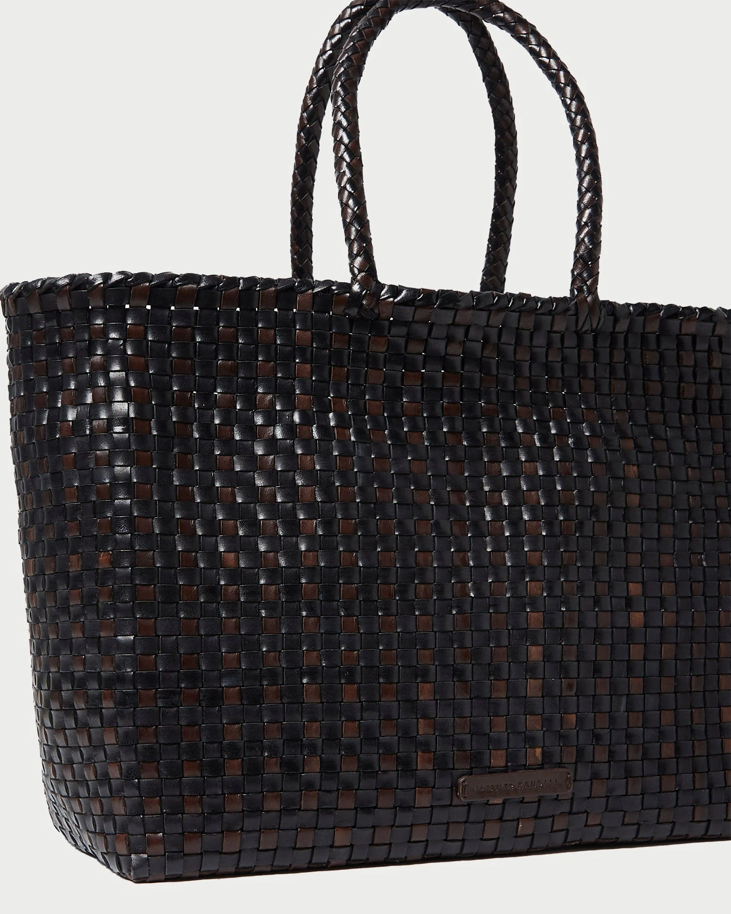 Loeffler Randall Klara Chocolate/Black Woven Tote 4 Loeffler Randall Klara Chocolate/Black Woven Tote - Image 2