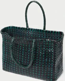 Loeffler Randall Klara Forest/Black Woven Tote -Loeffler Randall KLARA WL FORBL 4