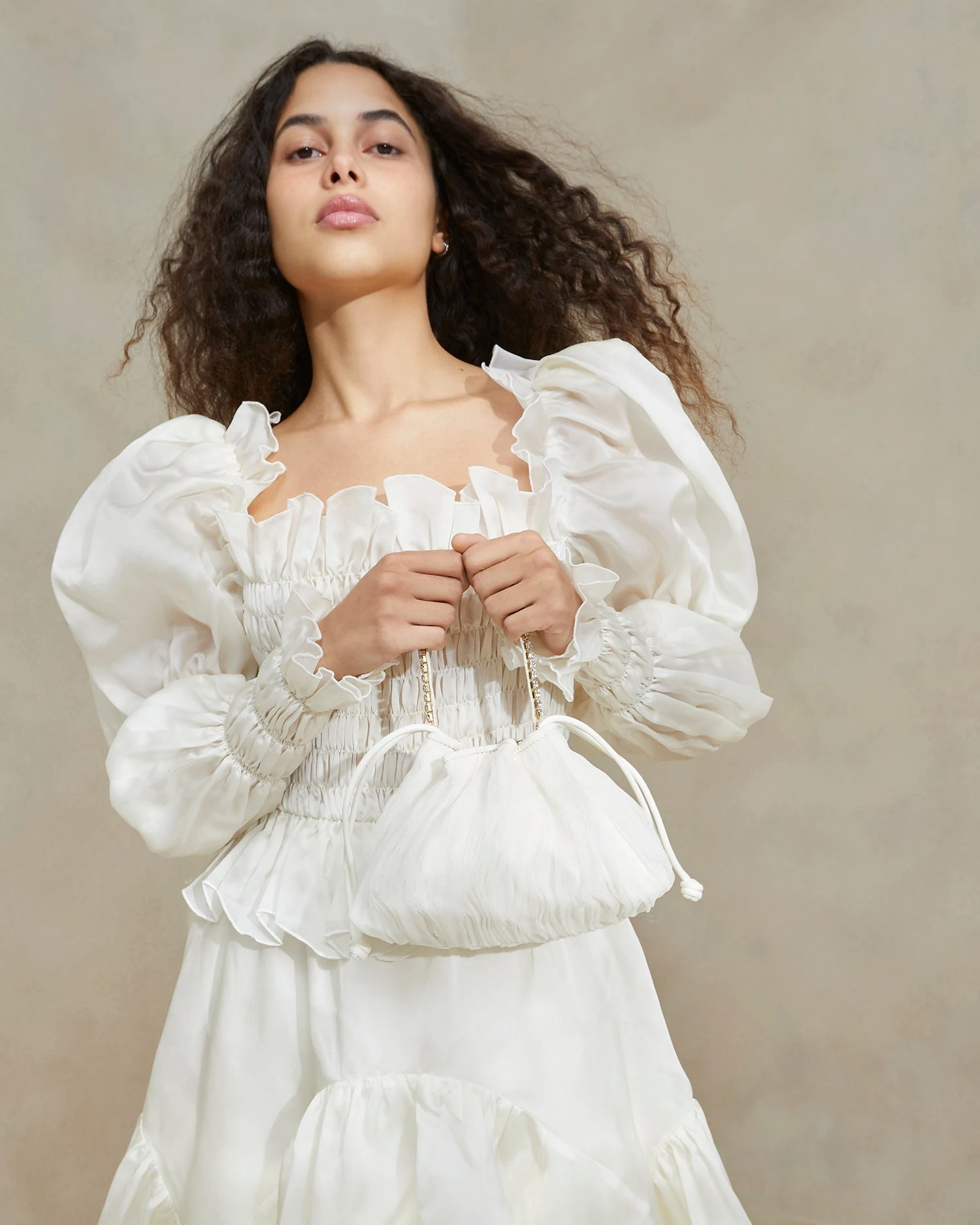 Loeffler Randall Layne Pearl/Rhinestone Pleated Pouch 7 Loeffler Randall Layne Pearl/Rhinestone Pleated Pouch - Image 5