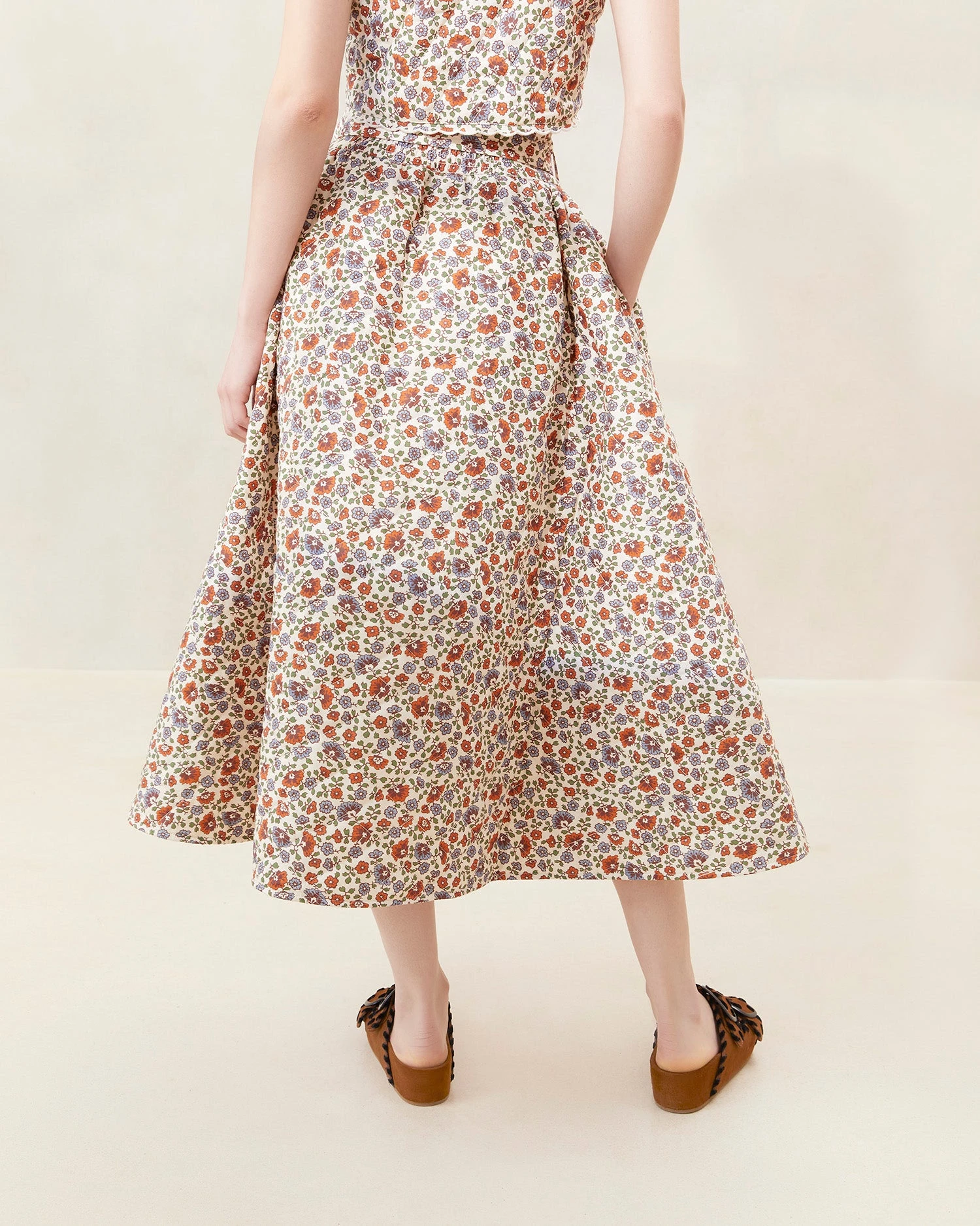 Loeffler Randall Leigh Cream Floral Quilted Skirt 5 Loeffler Randall Leigh Cream Floral Quilted Skirt - Image 3