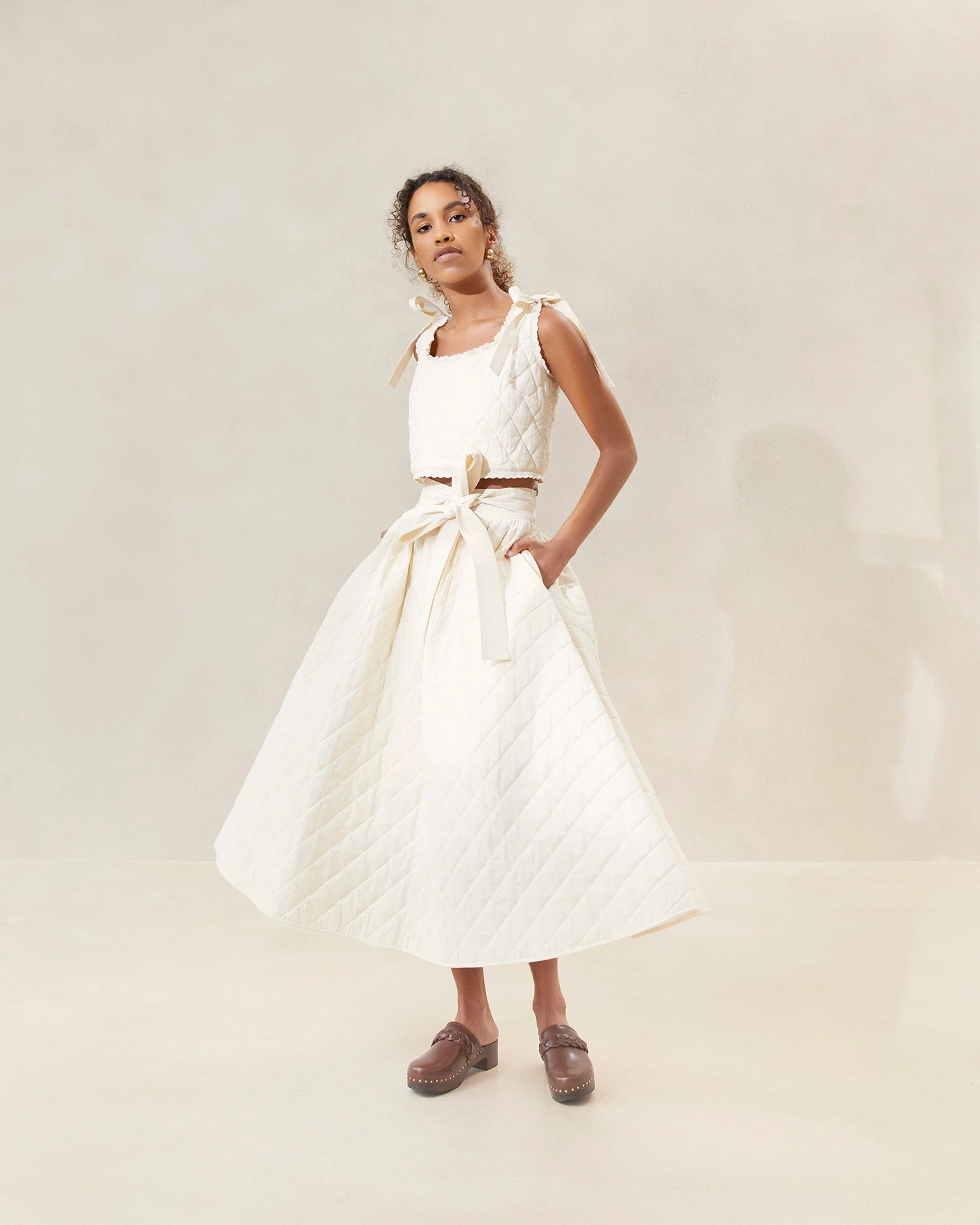 Loeffler Randall Leigh Natural Quilted Skirt 3 Loeffler Randall Leigh Natural Quilted Skirt