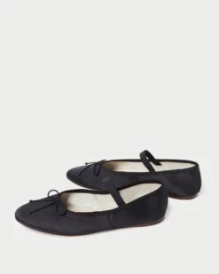 Loeffler Randall Leonie Black Satin Ballet Flat 10 Loeffler Randall Leonie Black Satin Ballet Flat -Loeffler Randall LEIONIE SATN BLACK 4