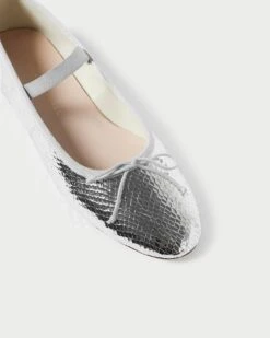 Loeffler Randall Leonie Silver Ballet Flat 9 Loeffler Randall Leonie Silver Ballet Flat -Loeffler Randall LEONIE EMSK SILVR 3