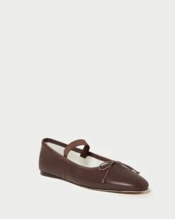 Loeffler Randall Leonie Chocolate Leather Ballet Flat