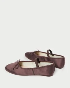 Loeffler Randall Leonie Chocolate Satin Ballet Flat 10 Loeffler Randall Leonie Chocolate Satin Ballet Flat -Loeffler Randall LEONIE SANT CHOCO 4