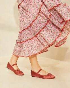 Loeffler Randall Leonie Terracotta Ballet Flat 11 Loeffler Randall Leonie Terracotta Ballet Flat -Loeffler Randall LEONIE SATN TERRA 012copy