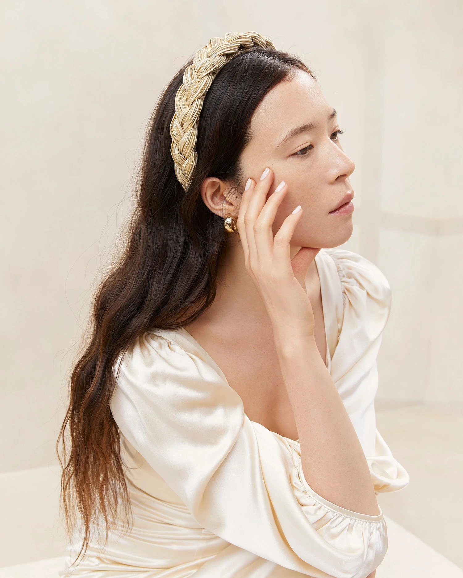 Loeffler Randall Lilac Gold Braided Headband 4 Loeffler Randall Lilac Gold Braided Headband - Image 3