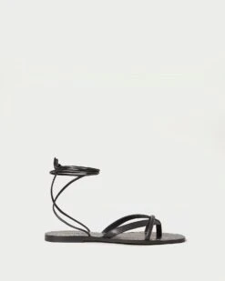Loeffler Randall Lilla Black Thong Wrap Sandal 6 Loeffler Randall Lilla Black Thong Wrap Sandal -Loeffler Randall LILLA VA BLACK 2