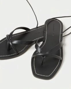 Loeffler Randall Lilla Black Thong Wrap Sandal 7 Loeffler Randall Lilla Black Thong Wrap Sandal -Loeffler Randall LILLA VA BLACK 3