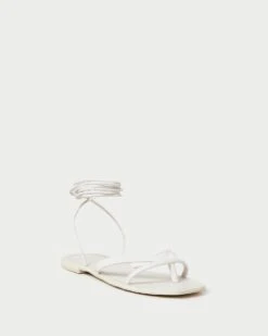 Loeffler Randall Lilla White Thong Wrap Sandal