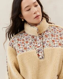 Loeffler Randall Liz Cream Floral Fleece Pullover 6 Loeffler Randall Liz Cream Floral Fleece Pullover -Loeffler Randall LIZ FLE CRCRF 048copy