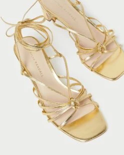 Loeffler Randall Lola Gold Knot Lace-Up Mid-Heel 10 Loeffler Randall Lola Gold Knot Lace-Up Mid-Heel -Loeffler Randall LOLA MGT GOLD 4