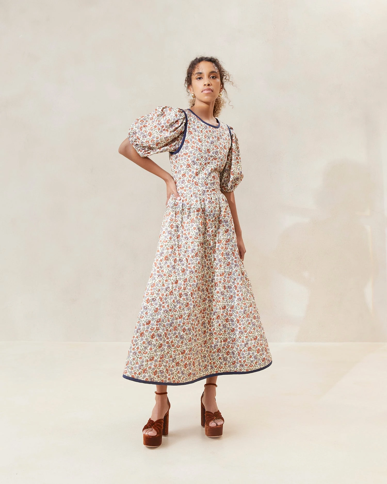 Loeffler Randall Lottie Cream Floral Quilted Dress 3 Loeffler Randall Lottie Cream Floral Quilted Dress