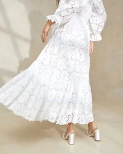 Loeffler Randall Luna Cream Lace Tiered Skirt 7 Loeffler Randall Luna Cream Lace Tiered Skirt -Loeffler Randall LUNA LACE IVORY 3 1