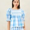 Loeffler Randall Lydie Blue Gingham Smocked Top 1 Loeffler Randall Lydie Blue Gingham Smocked Top -Loeffler Randall LYDIE CRE BLCRE 001copy 5c6ebfb8 ab56 4861 8933 8fcfdf02ce53