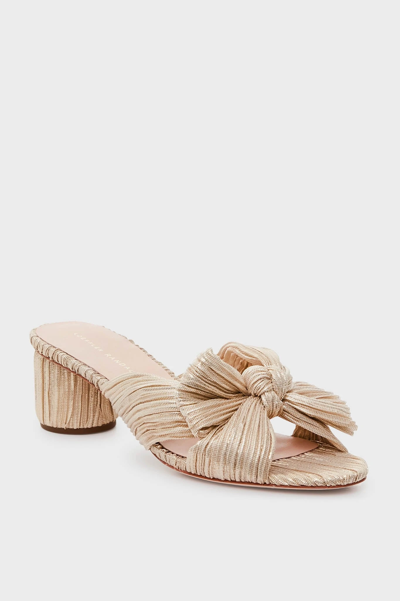 Loeffler Randall Exclusive Platinum Emilia Pleated Knot Mules 3 Loeffler Randall Exclusive Platinum Emilia Pleated Knot Mules
