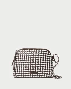 Loeffler Randall Mallory Chocolate/White Woven Crossbody