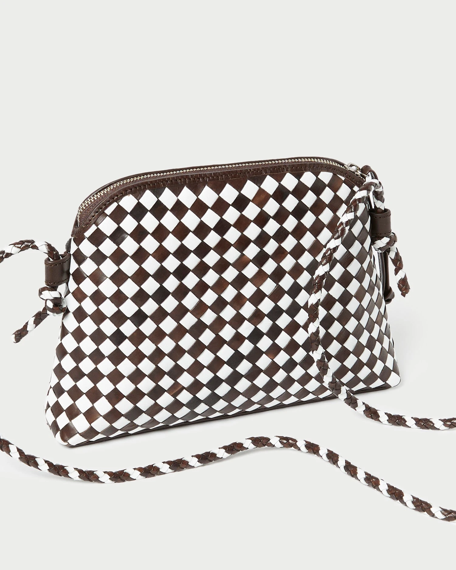 Loeffler Randall Mallory Chocolate/White Woven Crossbody 4 Loeffler Randall Mallory Chocolate/White Woven Crossbody - Image 2