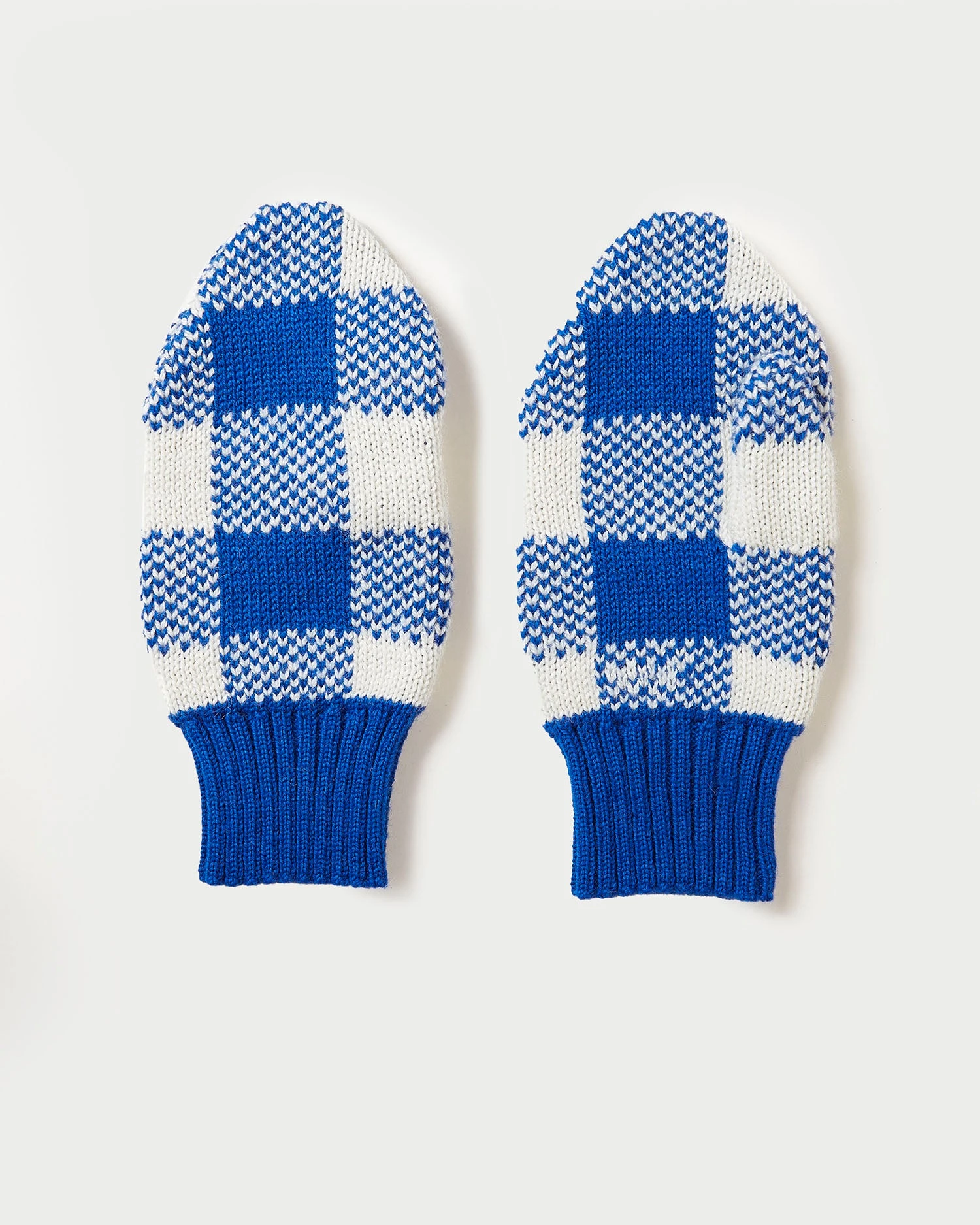 Loeffler Randall Marcel Blue/Cream Knit Mittens 3 Loeffler Randall Marcel Blue/Cream Knit Mittens