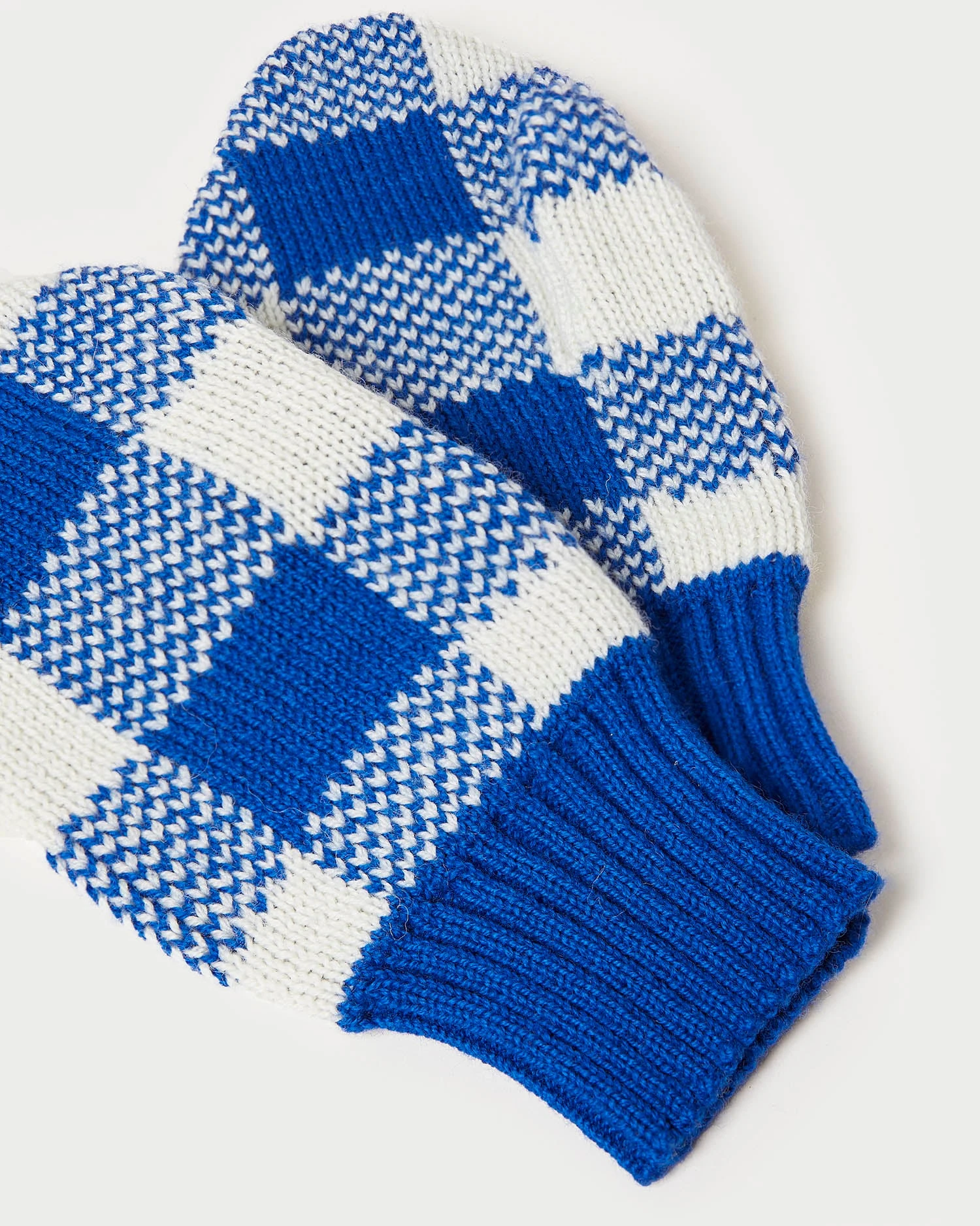 Loeffler Randall Marcel Blue/Cream Knit Mittens 4 Loeffler Randall Marcel Blue/Cream Knit Mittens - Image 2