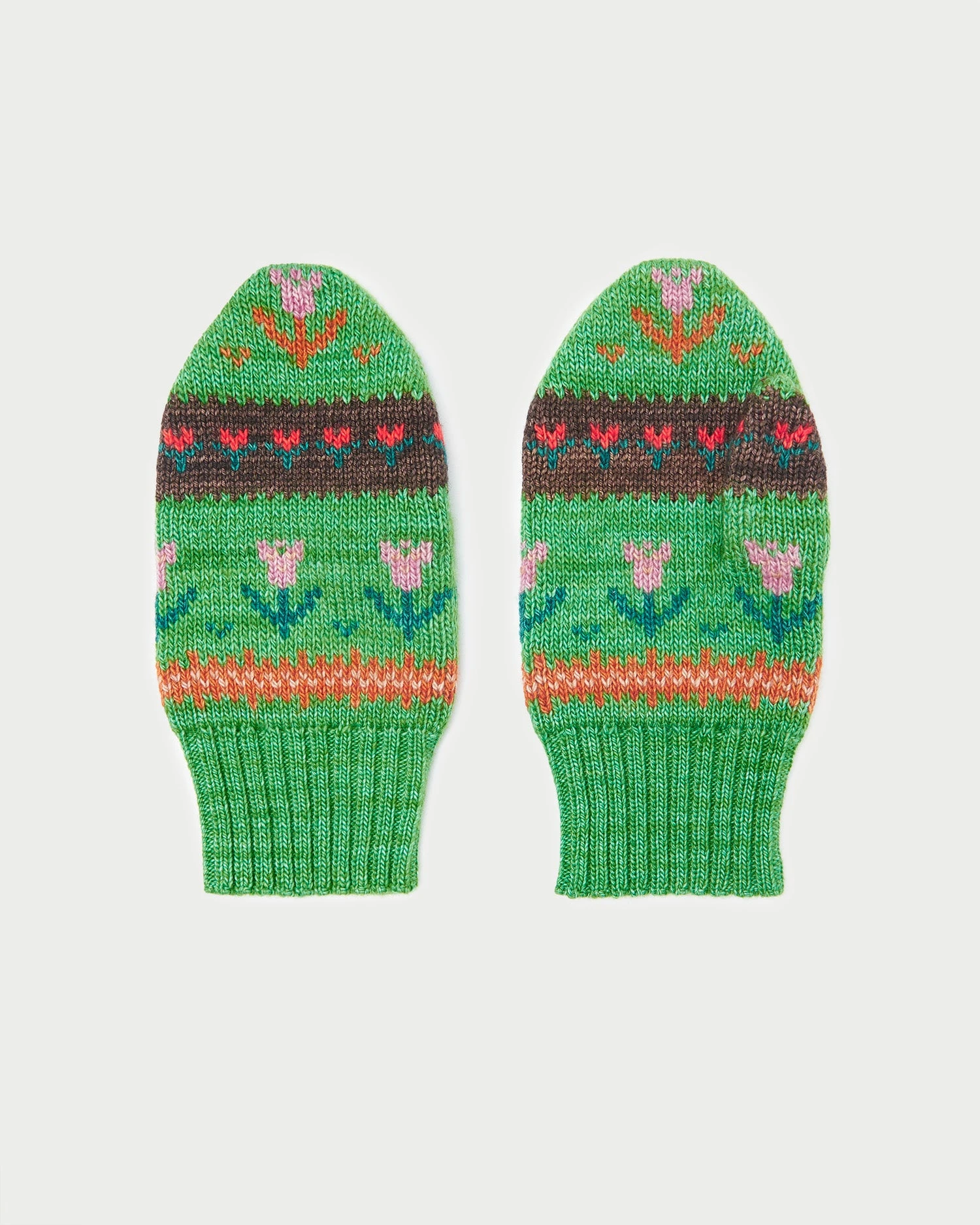 Loeffler Randall Marcel Green Floral Stripe Mittens 3 Loeffler Randall Marcel Green Floral Stripe Mittens