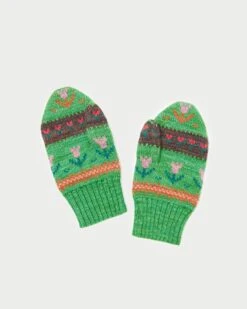Loeffler Randall Marcel Green Floral Stripe Mittens 6 Loeffler Randall Marcel Green Floral Stripe Mittens -Loeffler Randall MARCEL WOI GNFST 2