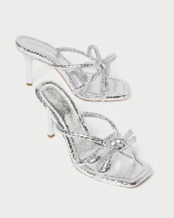 Loeffler Randall Margi Silver Bow Heel 9 Loeffler Randall Margi Silver Bow Heel -Loeffler Randall MARGI EMSK SILVR 3