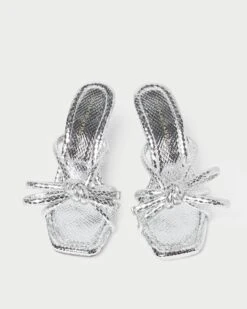 Loeffler Randall Margi Silver Bow Heel 10 Loeffler Randall Margi Silver Bow Heel -Loeffler Randall MARGI EMSK SILVR 4 1