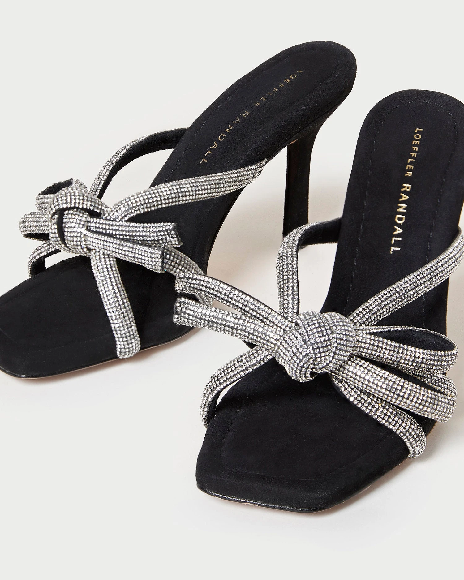 Loeffler Randall Margi Black/Rhinestone Suede Bow Heel 5 Loeffler Randall Margi Black/Rhinestone Suede Bow Heel - Image 3