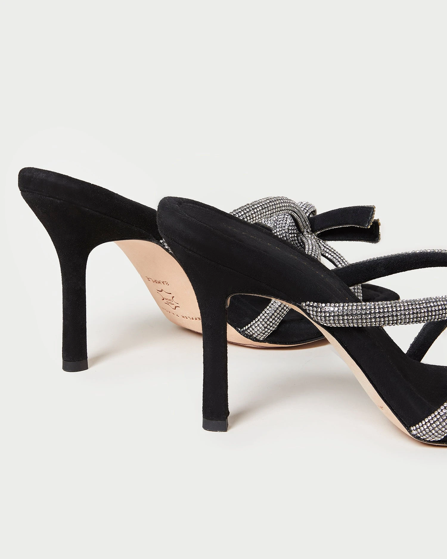 Loeffler Randall Margi Black/Rhinestone Suede Bow Heel 6 Loeffler Randall Margi Black/Rhinestone Suede Bow Heel - Image 4