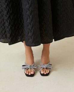 Loeffler Randall Margi Black/Rhinestone Suede Bow Heel 11 Loeffler Randall Margi Black/Rhinestone Suede Bow Heel -Loeffler Randall MARGI SKR BLACK 5