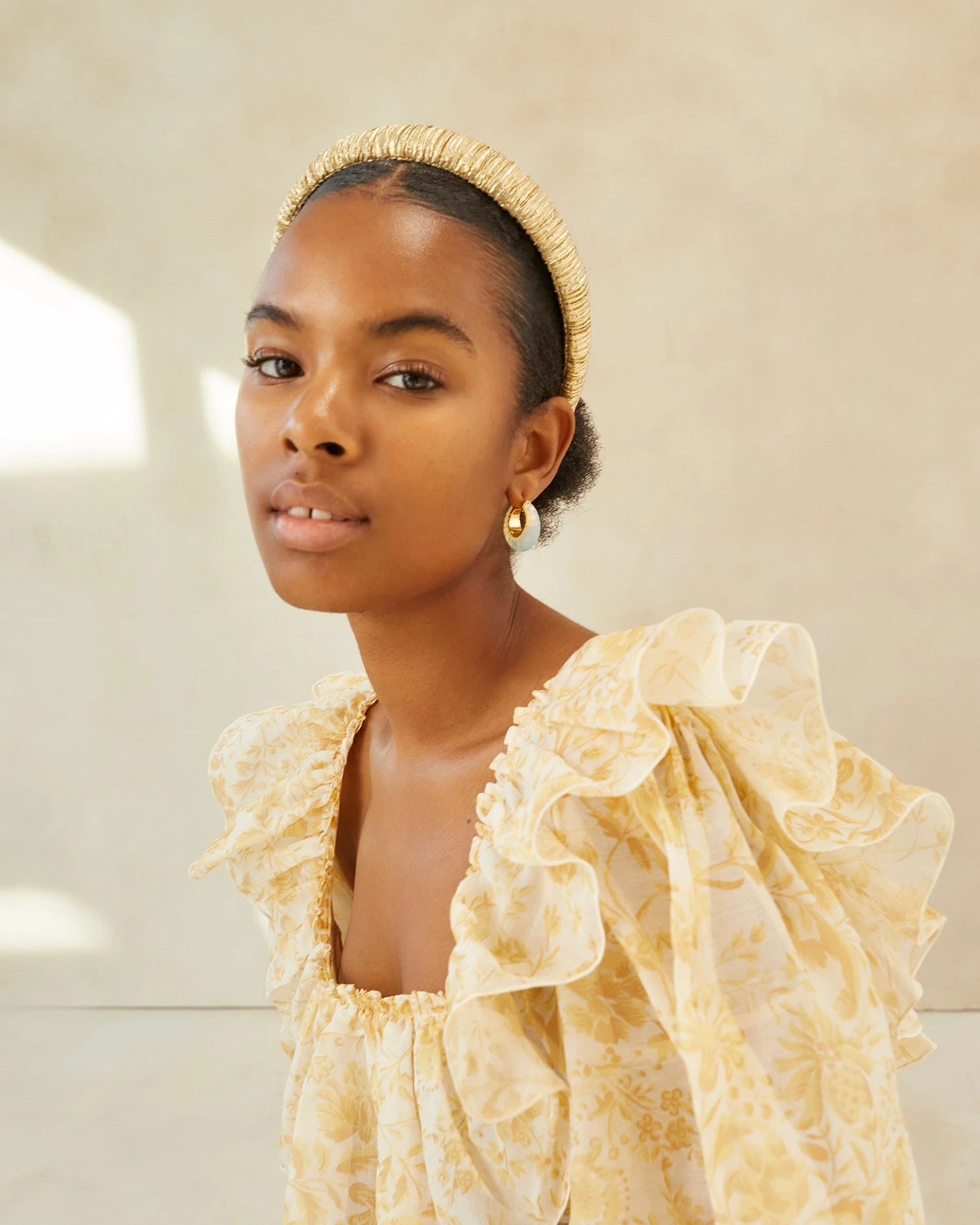 Loeffler Randall Marina Gold Puffy Headband 5 Loeffler Randall Marina Gold Puffy Headband - Image 3