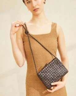 Loeffler Randall Marison Chocolate Woven Crossbody 11 Loeffler Randall Marison Chocolate Woven Crossbody -Loeffler Randall MARISON WL CHOCO 065
